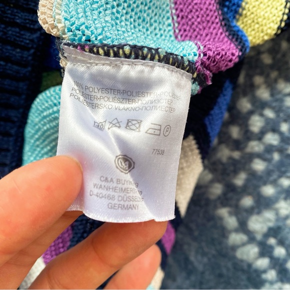 🌈 CANDA BLUE MULTI STRIPE KNIT SHORT SLEEVE SWEATER! - Picture 11 of 16